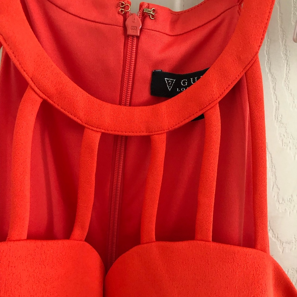 GUESS Red Sleeveless Cutout Dress